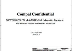 Cкачать схему Compal LA-5892P Rev 1.0